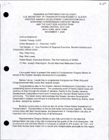 Secretary of Transportation Rodney Slater Speeches November 2000