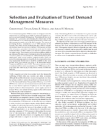 Selection and evaluation of travel demand management measures