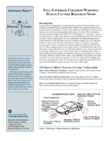 Fullcoverage collision warning  human factors research needs  summary report
