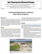 Continued Deployment of Indiana Work Zone Analytics Brief