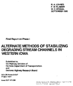 Alternate Methods of Stabilizing Degrading Stream Channels in Western Iowa
