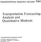 Transportation forecasting  analysis and quantitative methods