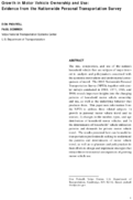 Growth in Motor Vehicle Ownership and Use Evidence from the Nationwide Personal Transportation Survey