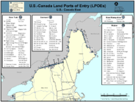 Border Crossing Map USCanada East