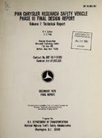CalspanChrysler Research Safety Vehicle Phase III Final Technical Report Volume I Technical Report