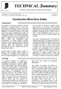 Construction Work Zone Safety Technical Summary