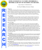 Sizing of Highway Culverts and Bridges A Historical Review of Methods and Criteria Summary
