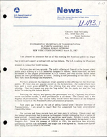 Statement by Secretary of Transportation Elizabeth Hanford Dole Conrail Public Offering