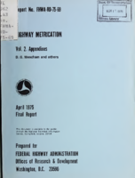 Highway Metrication Vol 2 Appendixes