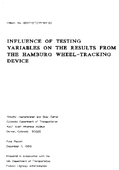 Influence of Testing Variables on the Results From the Hamburg WheelTracking Device