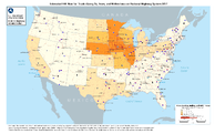 Estimated FAF Flow for Trucks Going To From and Within Iowa on National Highway System 2017