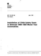 Installation of Child Safety Seats in Selected 19881989 Model Year Automobiles