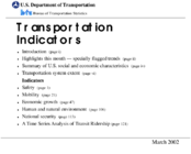 Transportation Indicators March 2002