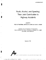 Youth Alcohol and Speeding Their Joint Contribution to Highway Accidents