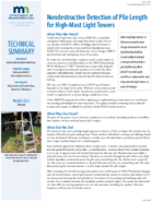 Nondestructive Detection of Pile Length for HighMast Light Towers Technical Summary
