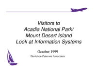 Visitors to Acadia National ParkMount Desert Island Look at Information Systems