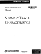 1995 American Travel Survey Summary Travel Characteristics Hawaii