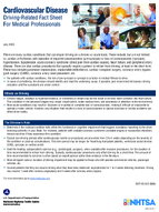 Cardiovascular Disease DrivingRelated Fact Sheet For Medical Professionals