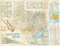 Texas Official Highway Travel Map January 1 1956