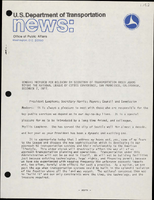 Remarks Prepared for Delivery by Secretary of Transportation Brock Adams Before the National League of Cities Conference