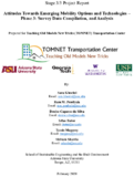 Attitudes Towards Emerging Mobility Options and Technologies  Phase 3 Survey Data Compilation and Analysis
