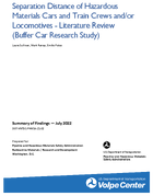 Separation Distance of Hazardous Materials Cars and Train Crews andor Locomotives  Literature Review Buffer Car Research Study
