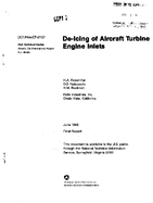 DeIcing of Aircraft Turbine Engine Inlets