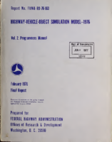 HighwayVehicleObject Simulation Model  1976 Vol 2 Programmers Manual