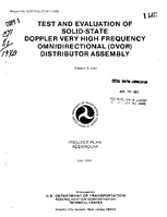 Test and Evaluation of SolidState Doppler Very High Frequency Omnidirectional DVOR Distributor Assembly Addendum July 1984