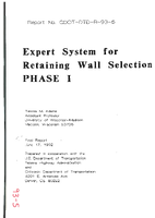 Expert System for Retaining Wall Selection Phase I