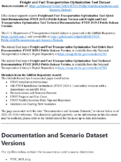 Freight and Fuel Transportation Optimization Tool supporting datasets
