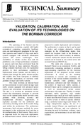 Validation Calibration and Evaluation of Its Technologies on the Borman Corridor Technical Summary