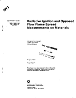 Radiative Ignition and Opposed Flow Flame Spread Measurements on Materials