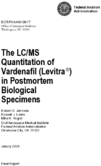 The LCMS Quantitation of Vardenafil Levitra in Postmortem Biological Specimens