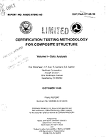 Certification Testing Methodology for Composite Structure Volume 1  Data Analysis