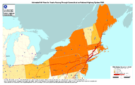 Estimated FAF Flow for Trucks Passing Through Connecticut on National Highway System 2050
