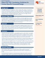 Report R27R03 Developing Guidelines for Context Specific Crosswalk Design Research Project Brief