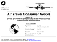 Air Travel Consumer Report July 2004