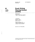 Drunk Driving Warning System DDWS Volume 2 Field Test Evaluation