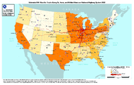 Estimated FAF Flow for Trucks Going To From and Within Illinois on National Highway System 2050