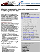 5704901 Implementation of Improving and Communicating Speed Management Practices Summary