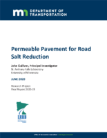 Permeable Pavement for Road Salt Reduction