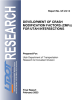 Development of Crash Modification Factors CMFs for Utah Intersections