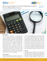 Preconstruction Support Cost Hours Estimating on Caltrans Pavement Rehabilitation Projects Research Brief