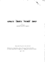 Asphaltic Concrete Pavement Survey with enlarged graphics