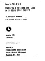 Evaluation of the flood risk factor in the design of box culverts volume 1  theoretical development