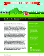 Successes in Stewardship  Back to the Basics Section 4f  23 CFR 774 Updates