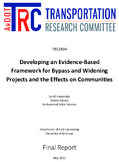 Developing an EvidenceBased Framework for Bypass and Widening Projects and the Effects on Communities
