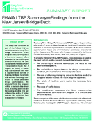 FHWA LTBP Pilot Study Summary Findings From the New Jersey Bridge Deck
