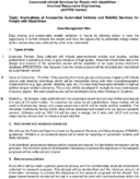 Implications of Accessible Automated Vehicles and Mobility Services for People with Disabilities Data Management Plan